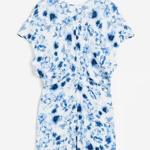 H&M Crêped Dress blue floral - Size L